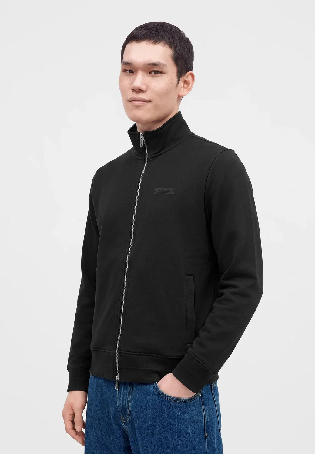 Толстовка на молнии Ls dwr prmterry micro logo fz jc Calvin Klein, Black — фото 4