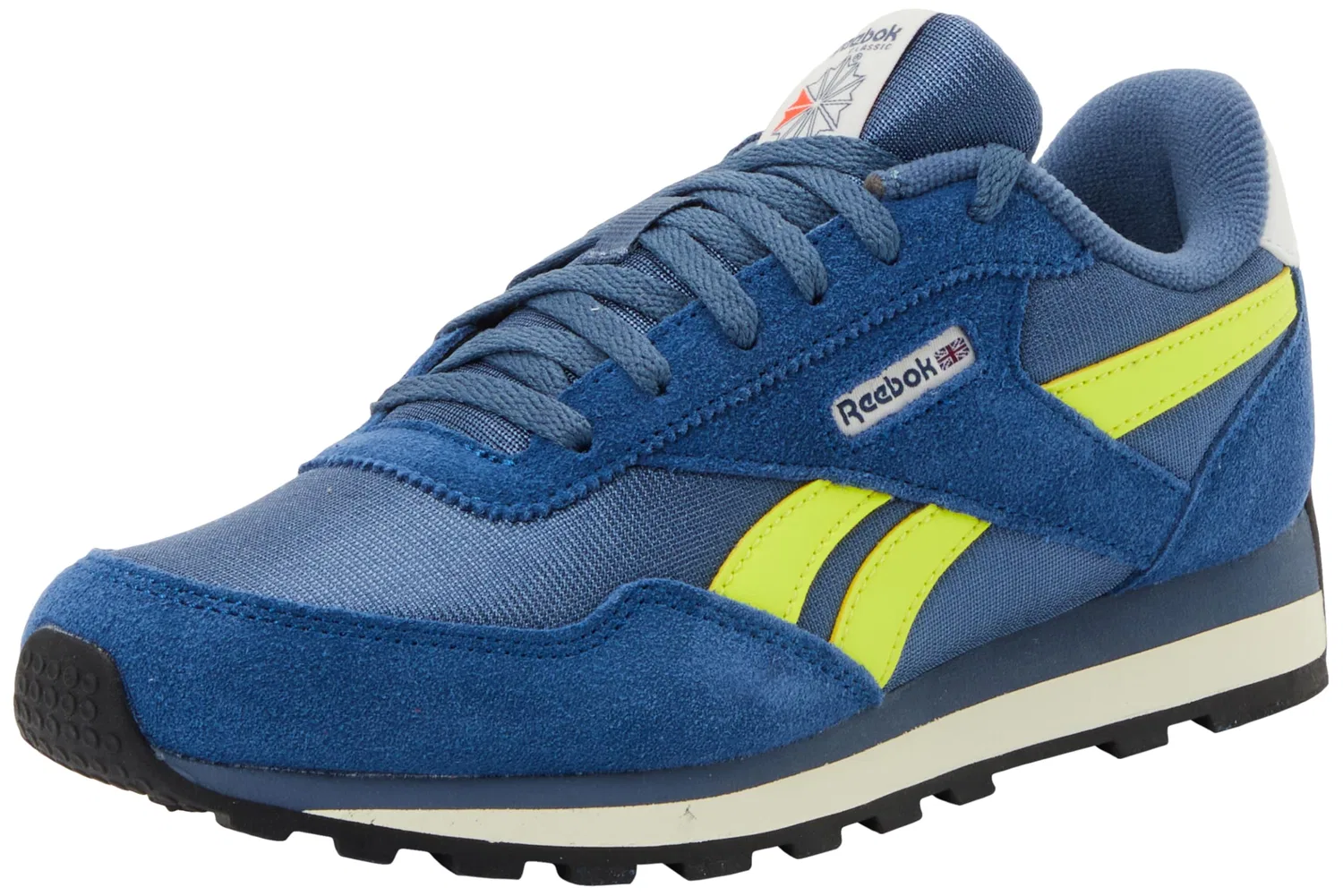 Детские кроссовки для мальчиков с принтом Classic Az Reebok, Shadow Batik Blue Solar Acid Yellow