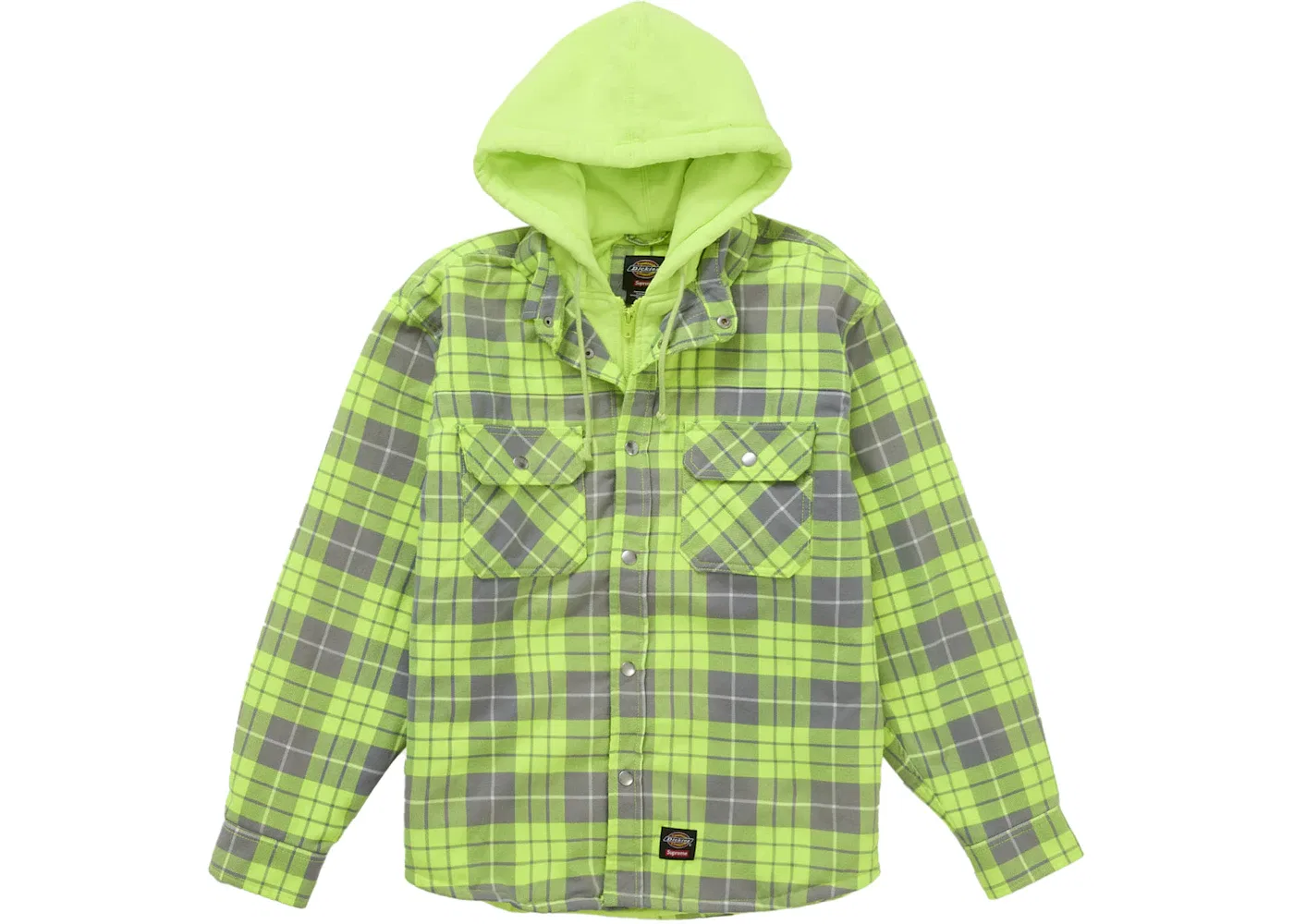 Мужская фланелевая рубашка с капюшоном и молнией на подкладке Shirt Supreme, Neon Green
