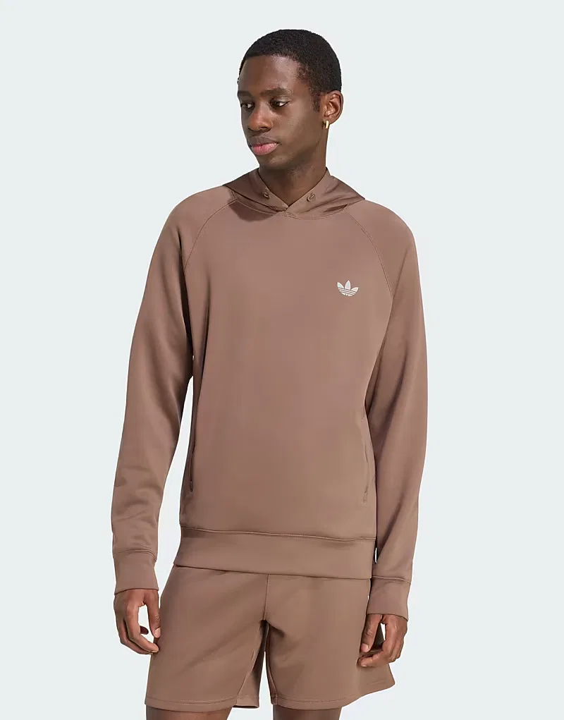 Худи Adidas Originals Trefoil essentials spacer, коричневый