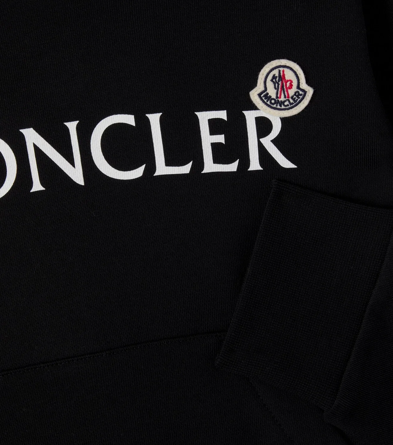 Худи хлопковое с капюшоном Moncler Enfant, черный — фото 2