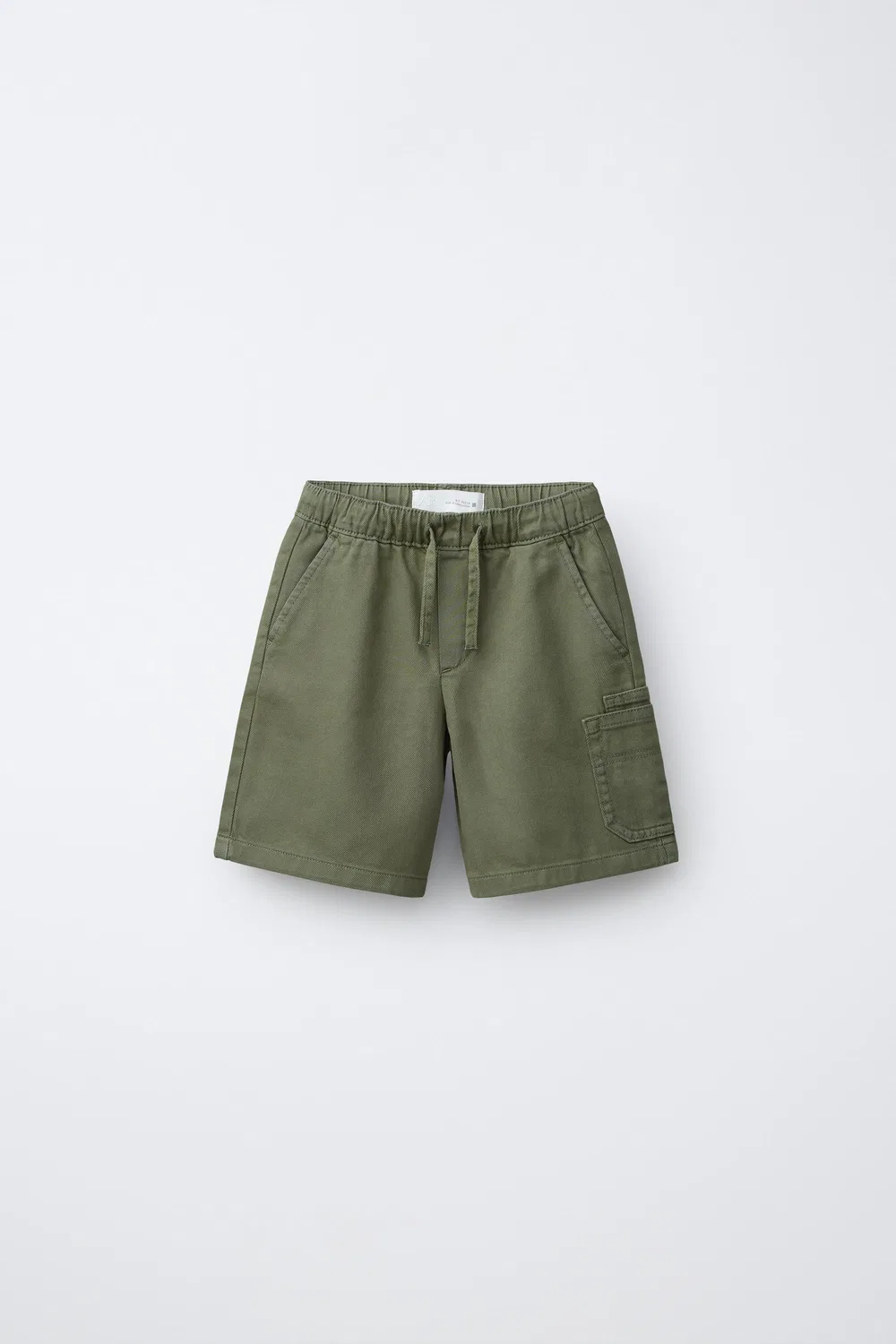 Свободные шорты-карго из саржи ZARA, Green