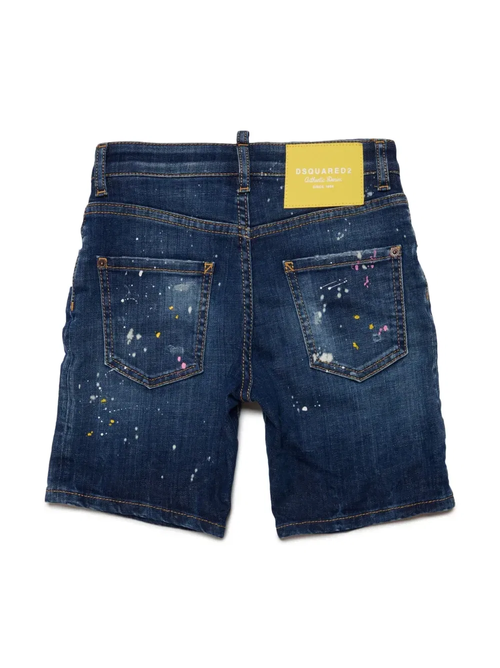 Джинсовые шорты Commando с эффектом разбрызганной краски Dsquared2 Kids, синий — фото 2