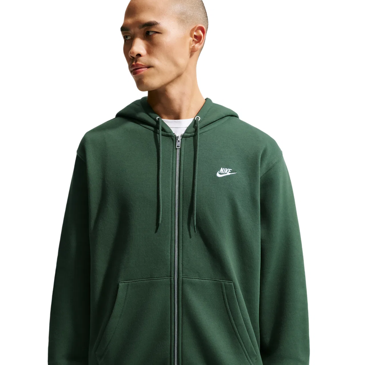 Мужское худи Club Full-Zip Nike, цвет Fir/White/Fir