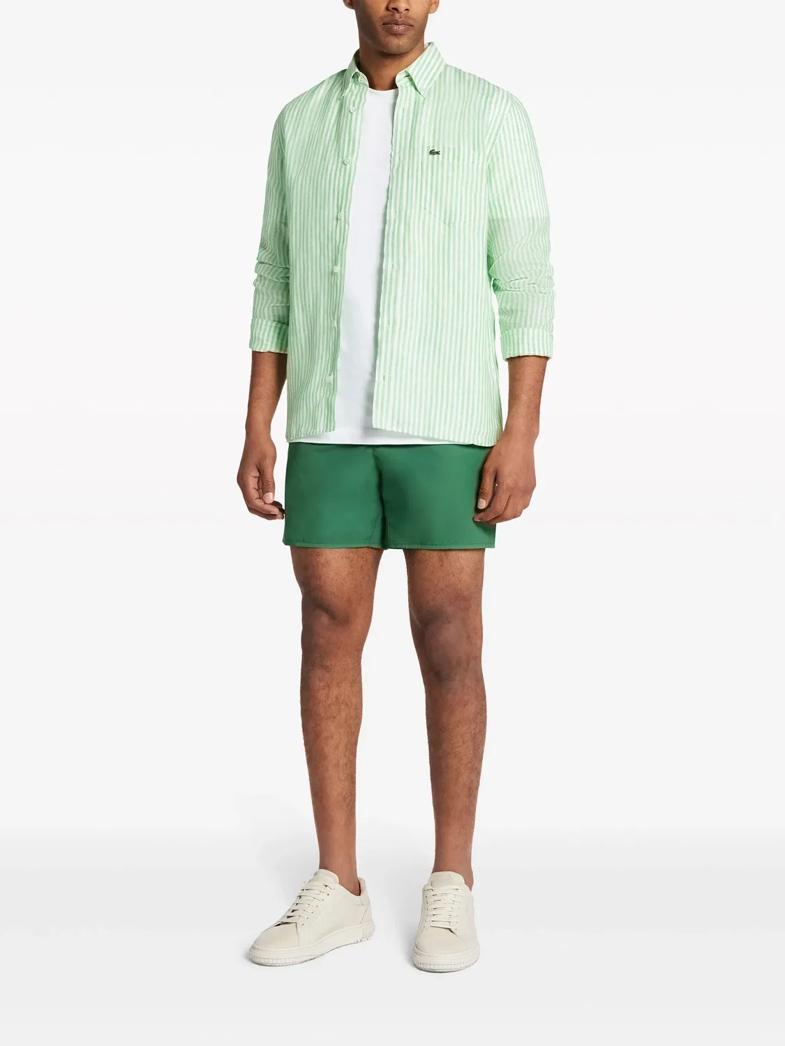 Плавательные шорты с логотипом Lacoste, зеленый — фото 4