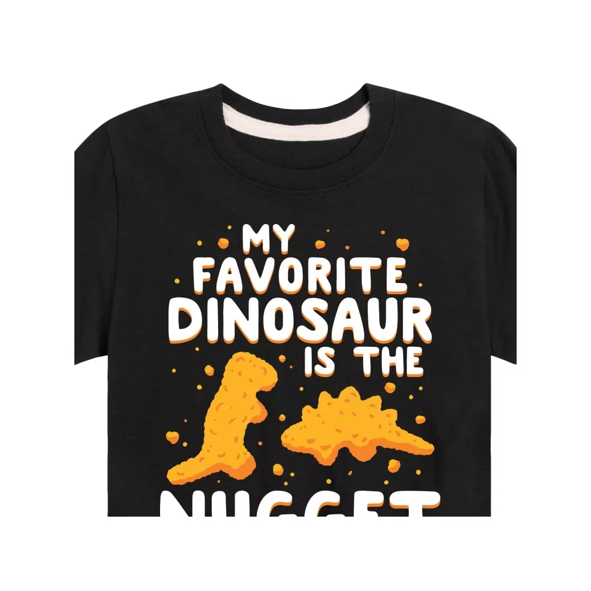 Детская футболка с коротким рукавом с принтом My Favorite Dinosaur Is The Nugget Instant Message, Heather Blue — фото 2