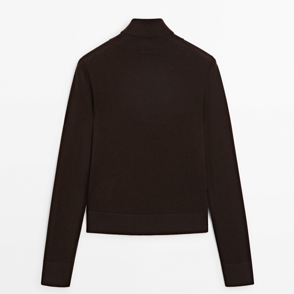

Свитер Massimo Dutti High Neck Knit, коричневый
