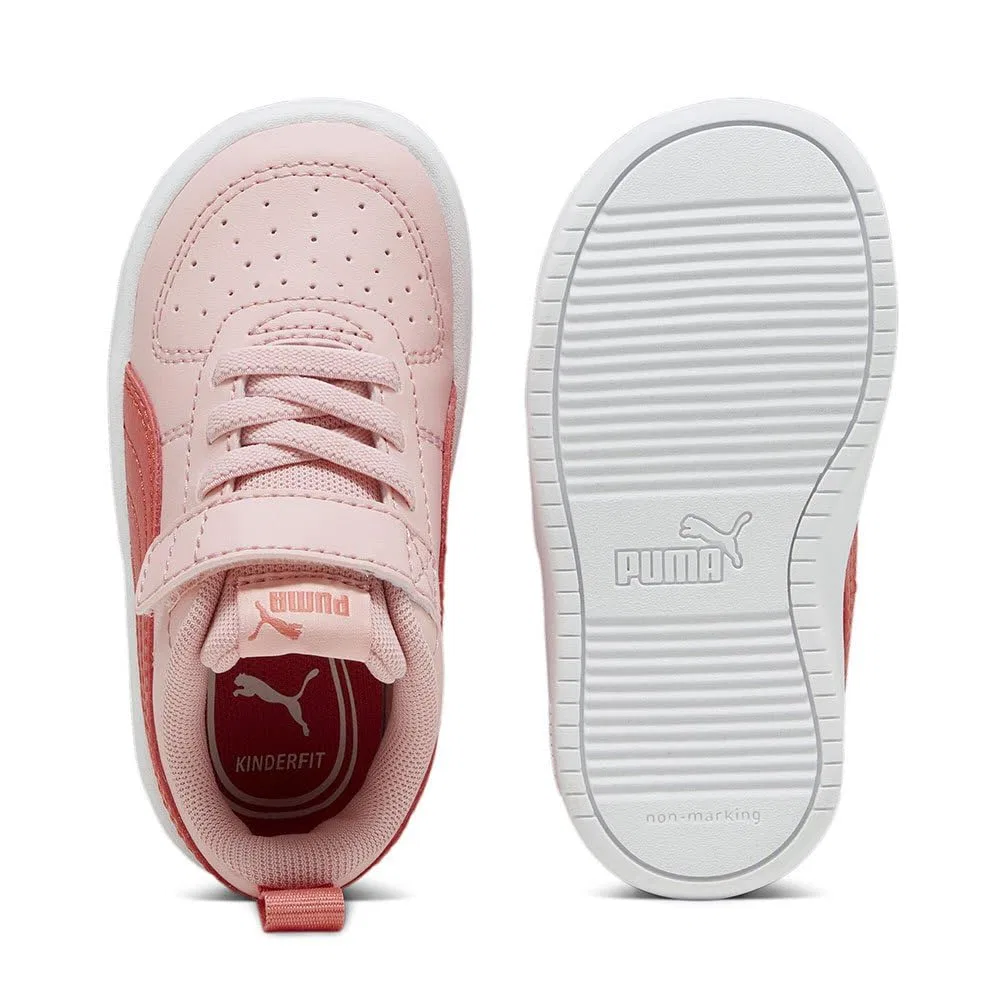 Детские кроссовки с эластичной шнуровкой PUMA Rickie AC PS, Peach Smoothie Electric Blush PUMA White — фото 3