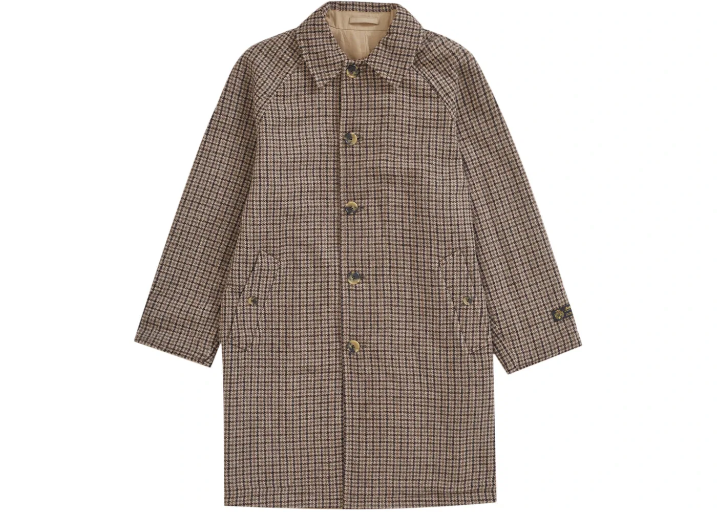 Мужское пальто двустороннее в клетку Houndstooth Supreme, Tan