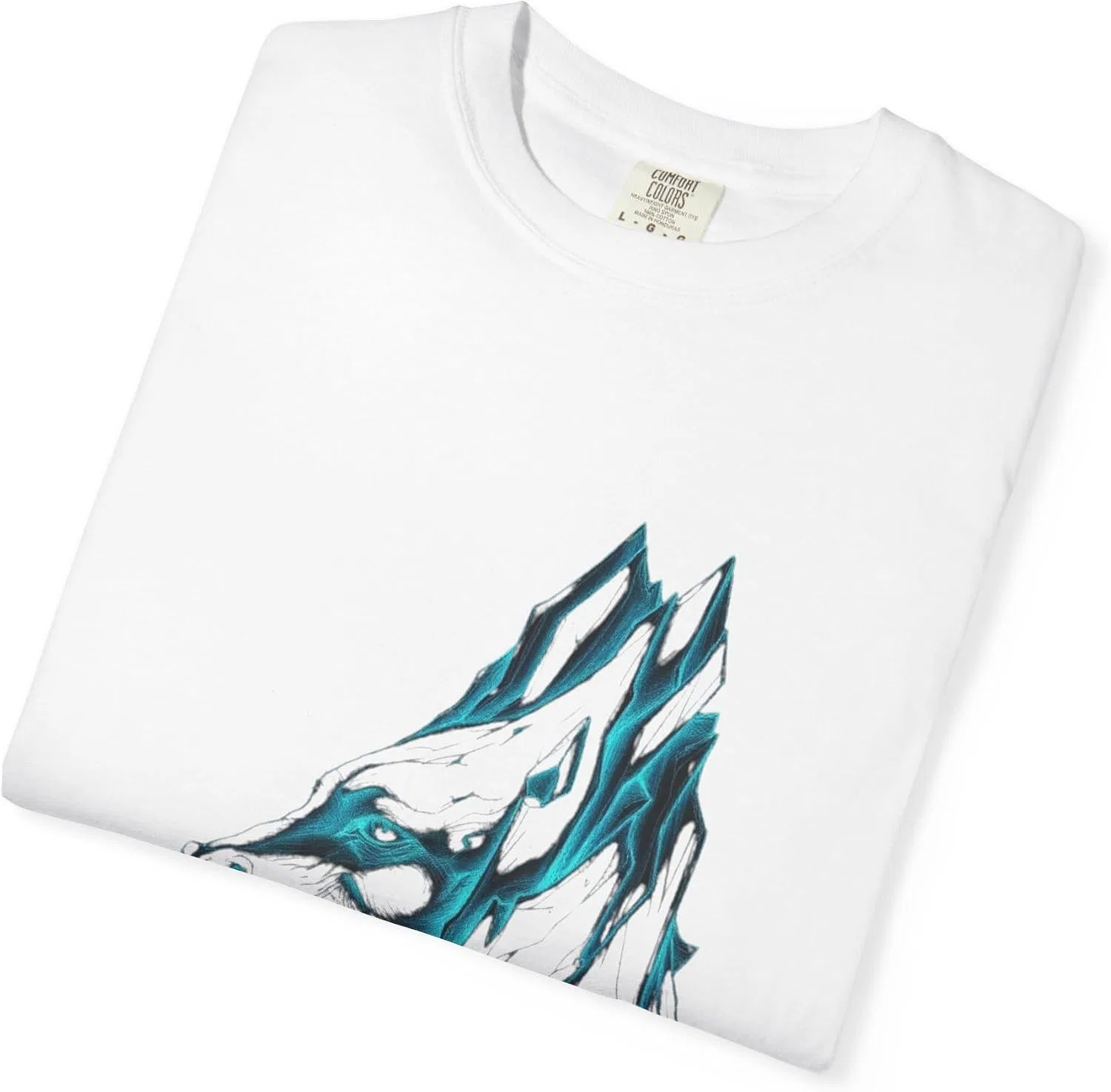 Мужская футболка с графическим принтом Mountain Wolf Comfort Colors, White — фото 4