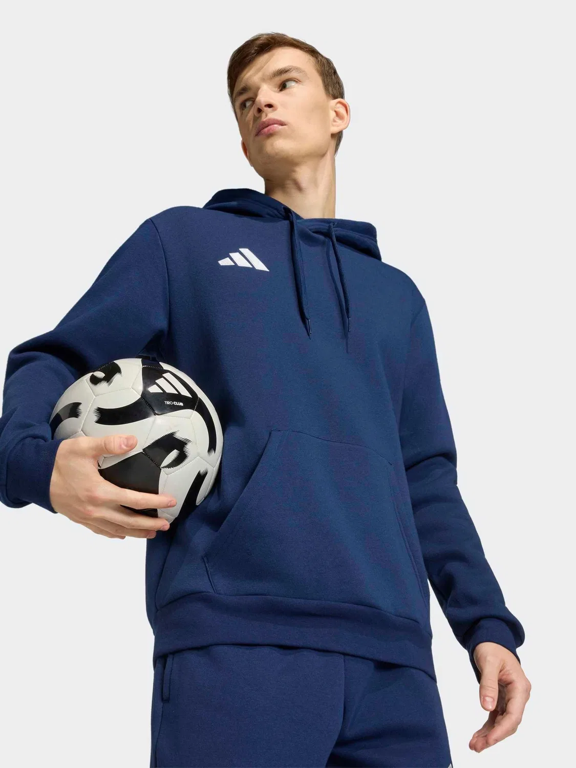 Худи флисовое Entrada 26 adidas, синий — фото 3