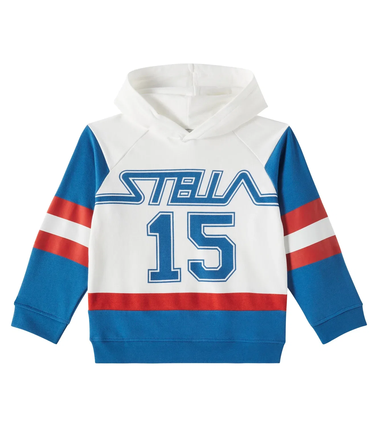 Худи из хлопкового джерси в полоску с логотипом Stella Mccartney Kids, белый
