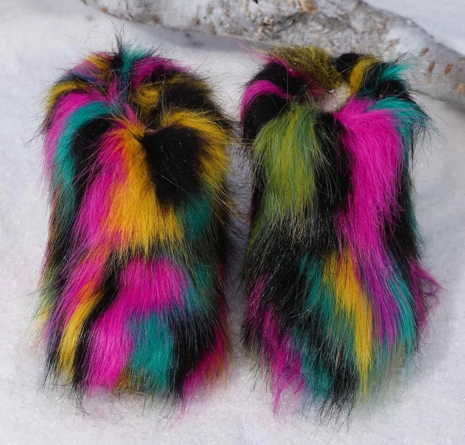 Детские зимние сапоги для девочек с меховой подкладкой FUNCOS, Yellow Hotpink Green — фото 2