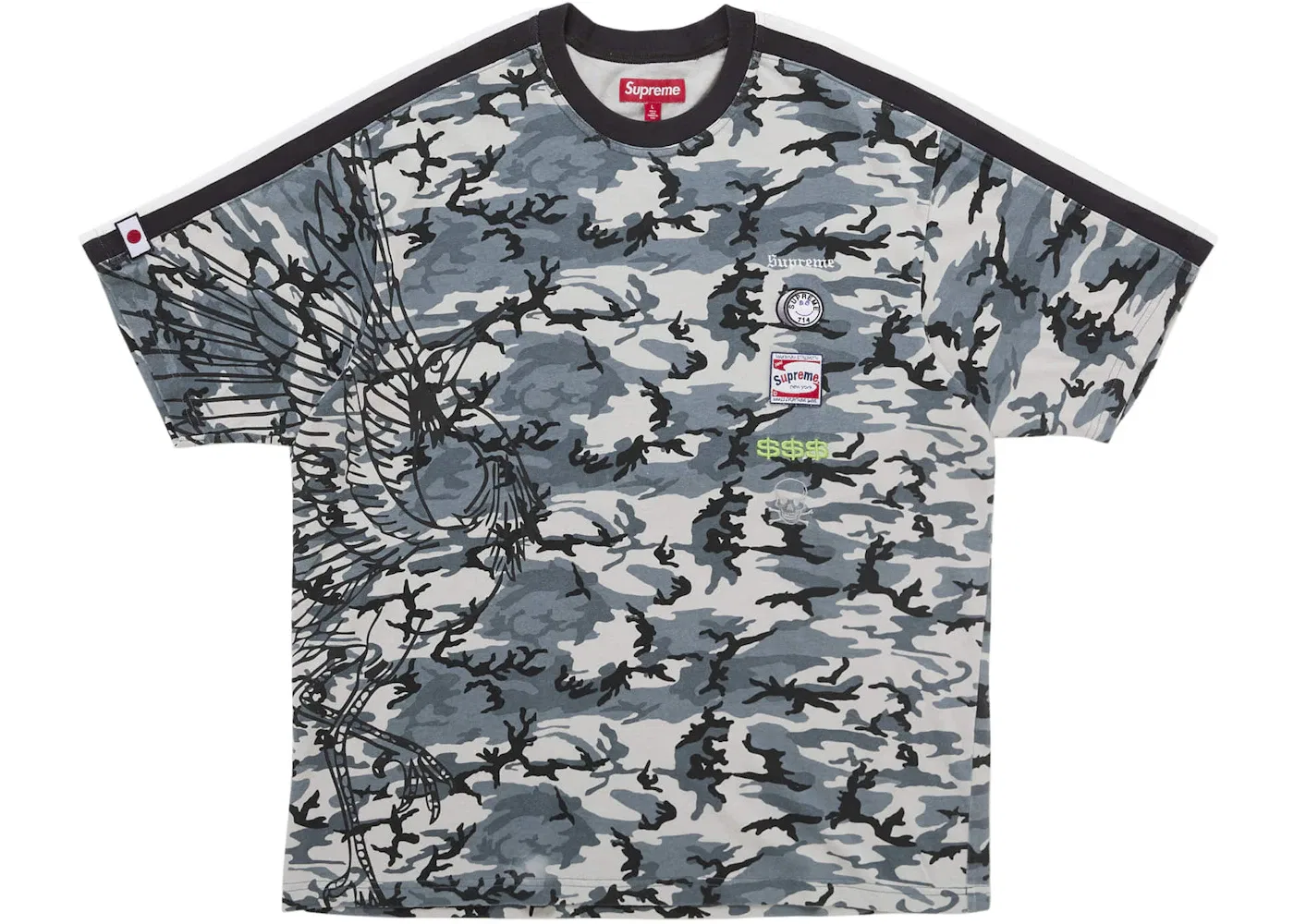 Мужская футболка с камуфляжным принтом Supreme, White Camo