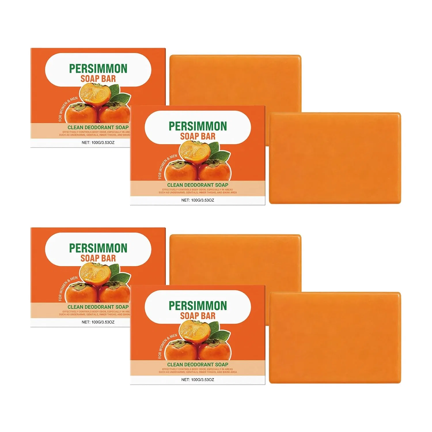 Твердое мыло с экстрактом хурмы, QPJUVC, 4 шт, 100 г
