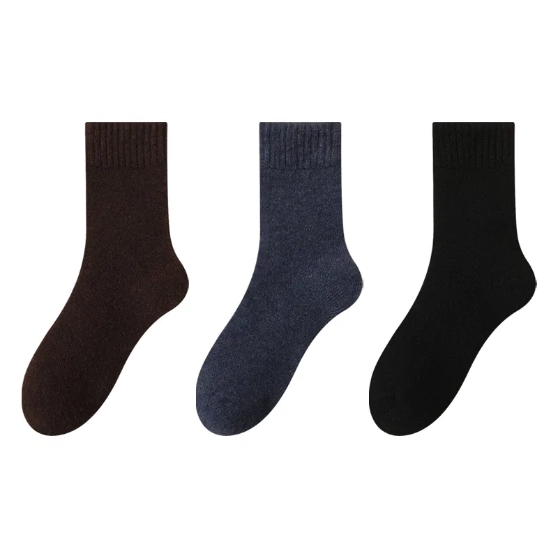 Детские носки до середины икры, 3 пары, Dark Brown+Blue+Black, MIIOW