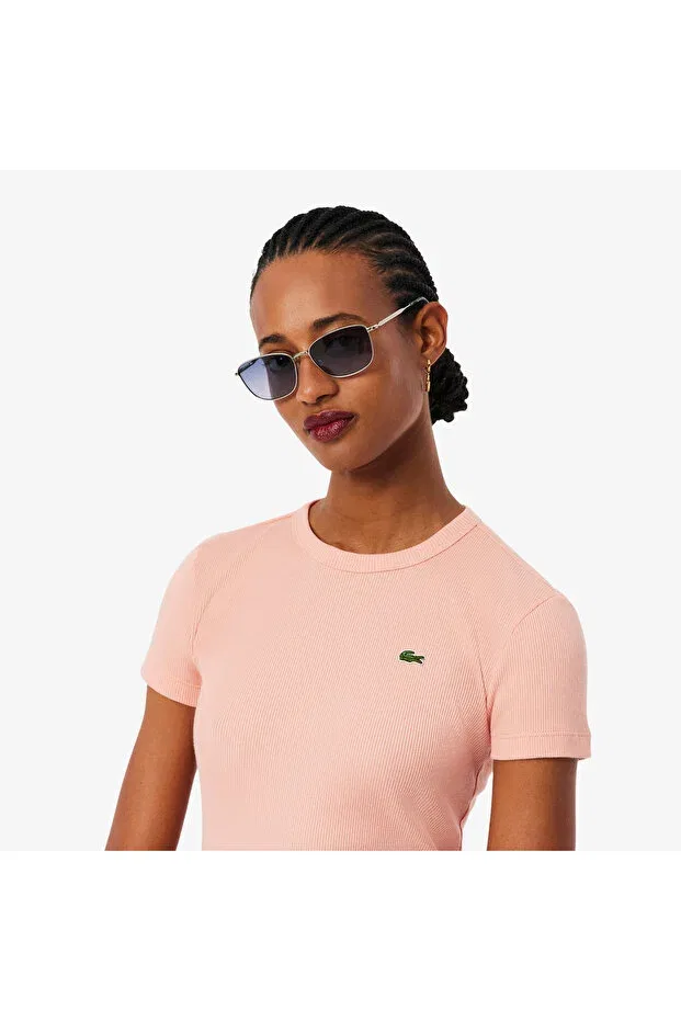 Футболка Lacoste Ui2-Pink, розовая хлопковая с коротким рукавом — фото 2