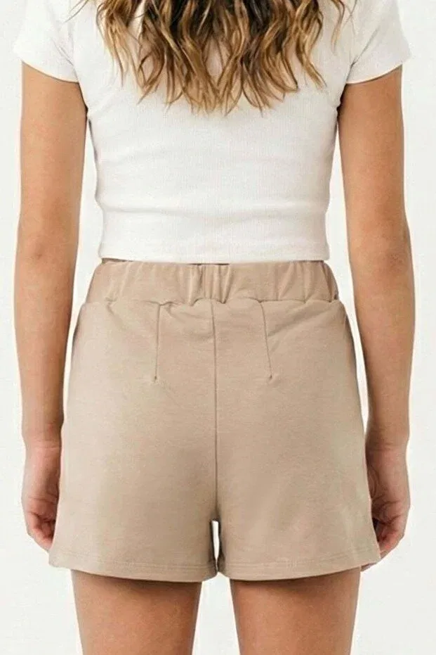 Детские шорты для девочек с разрезом, Wide leg, Breeze, Beige — фото 2