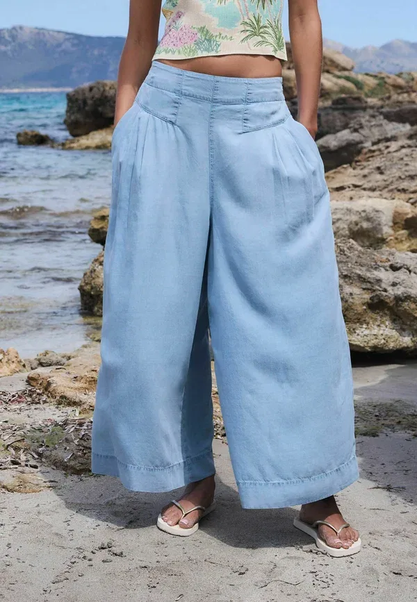 Джинсы из лиоцелла, Regular fit, Next, Bleach Blue, синий — фото 2