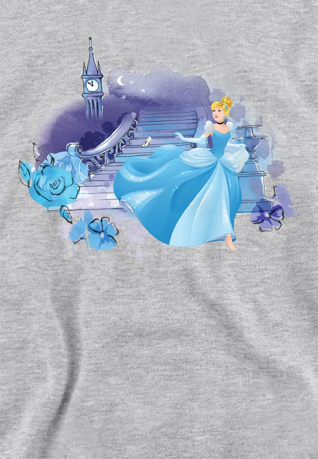 Детский худи с принтом Cinderella the Staircase Youth Kids Pull-Over Hoodie Disney, Grey — фото 2
