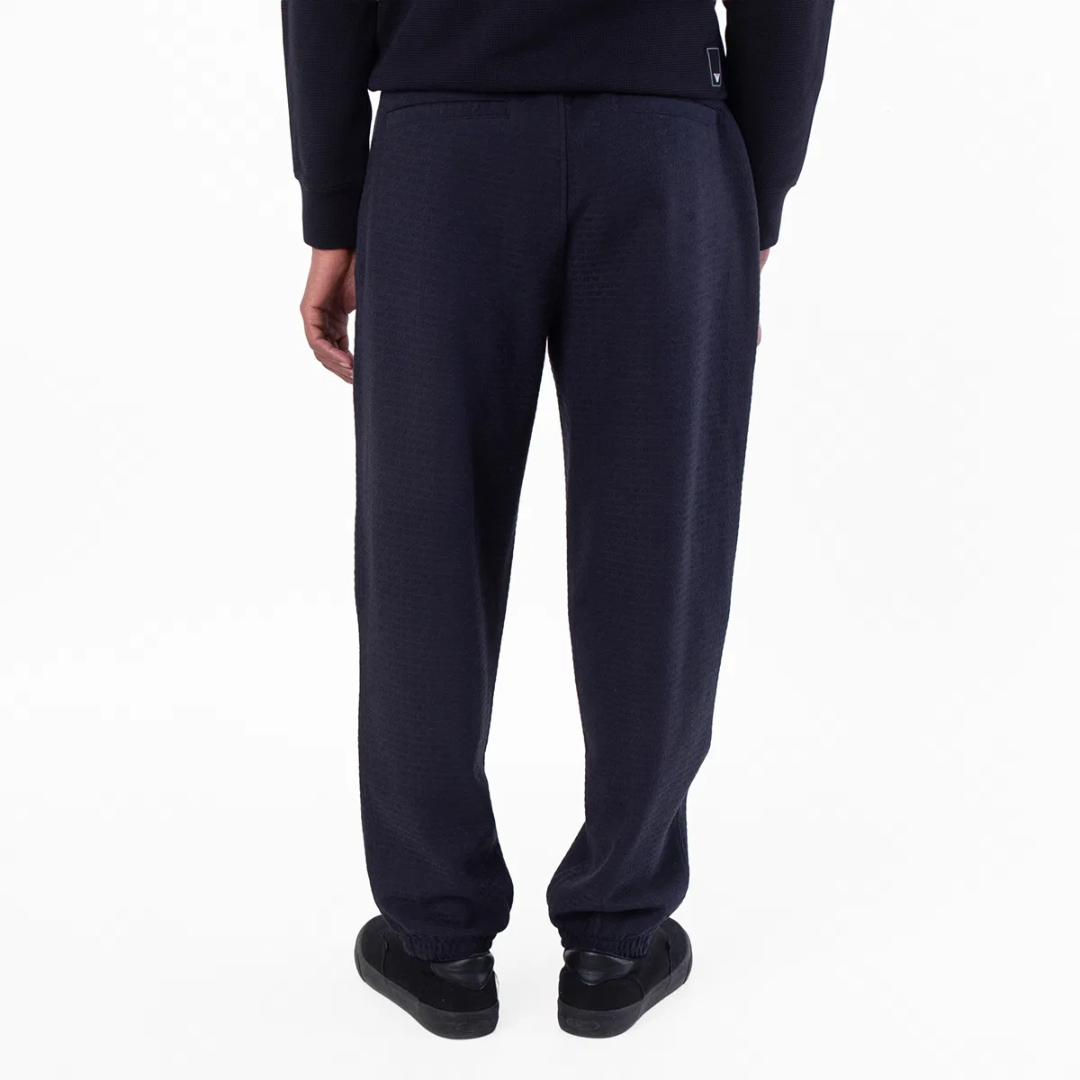Джоггеры с жаккардовым логотипом из лиоцелла Emporio Armani, Iconico 0920 Blu Navy Ea — фото 3