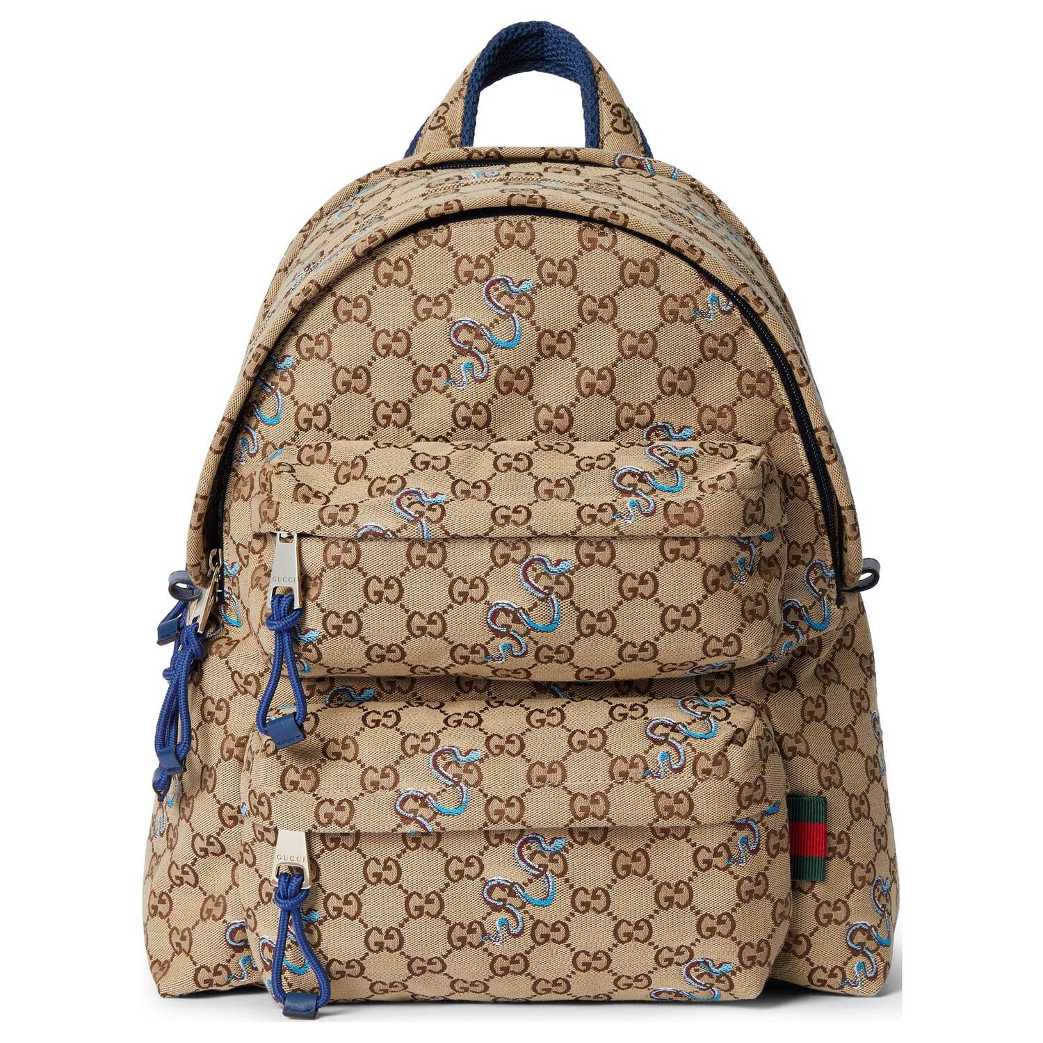 

GUCCI Рюкзак Original GG Canvas Regular Unisex Beige & Dark Brown & Blue