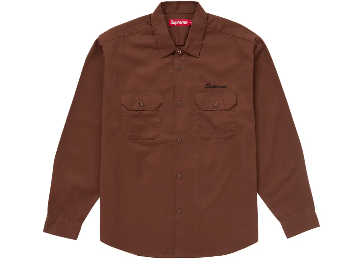 Мужская рубашка Supreme Snow White Work Shirt, Brown — фото 2