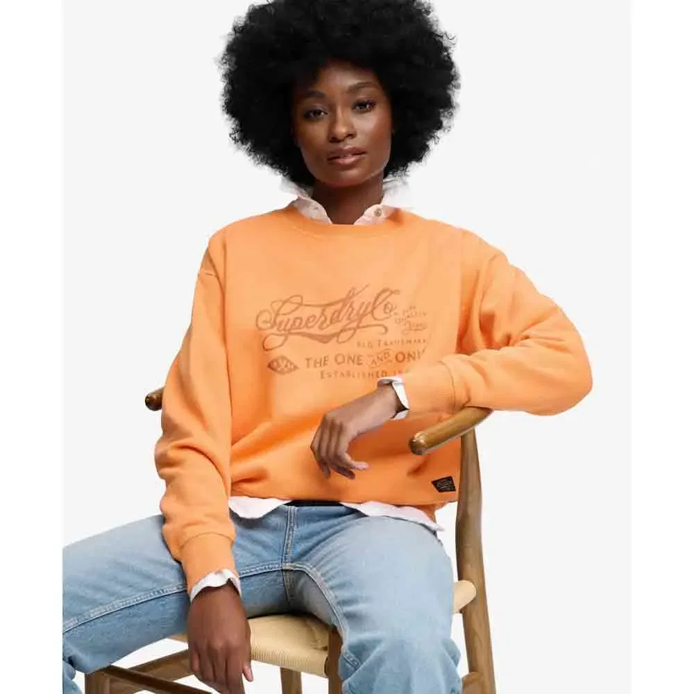 Свитшот свободного кроя Industry Worker Loose Crew Superdry, оранжевый — фото 3