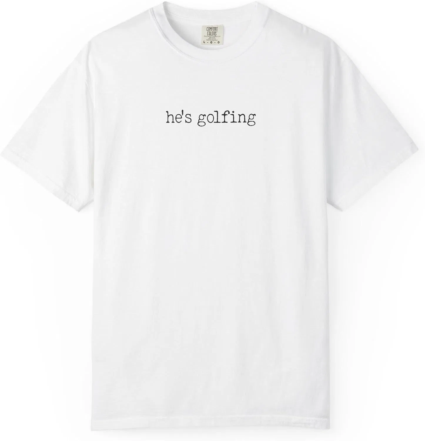 Футболка с ретро-принтом He's Golfing Comfort Colors, White