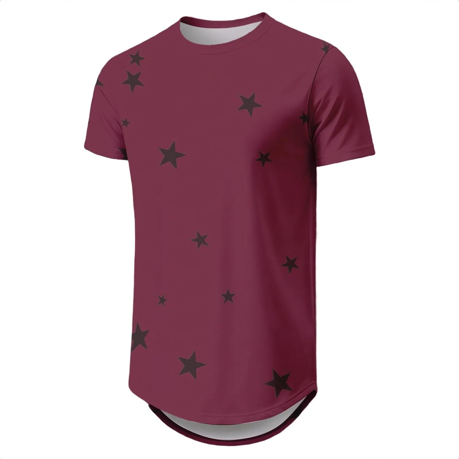 Мужская футболка с принтом звезд Crew Neck, Red — фото 3