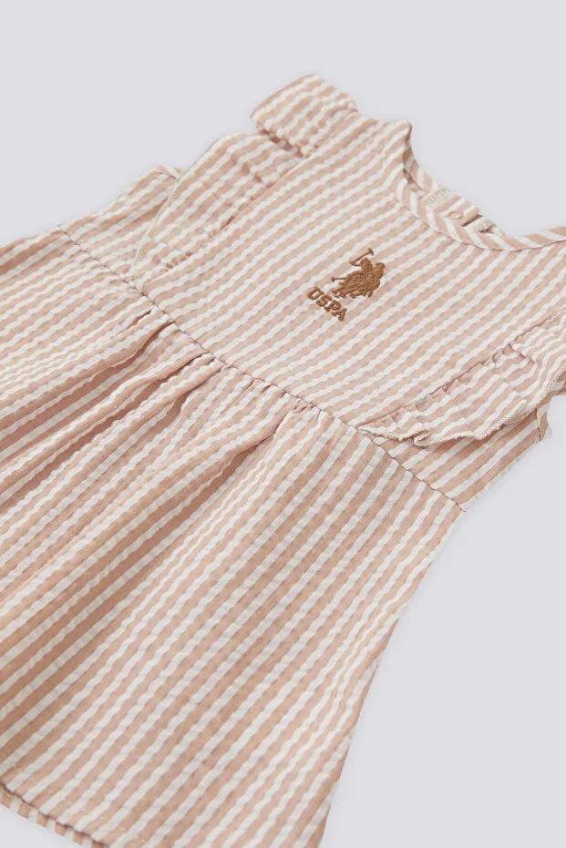 Детское платье для девочек с коротким рукавом U.S. Polo Assn., Taupe — фото 2