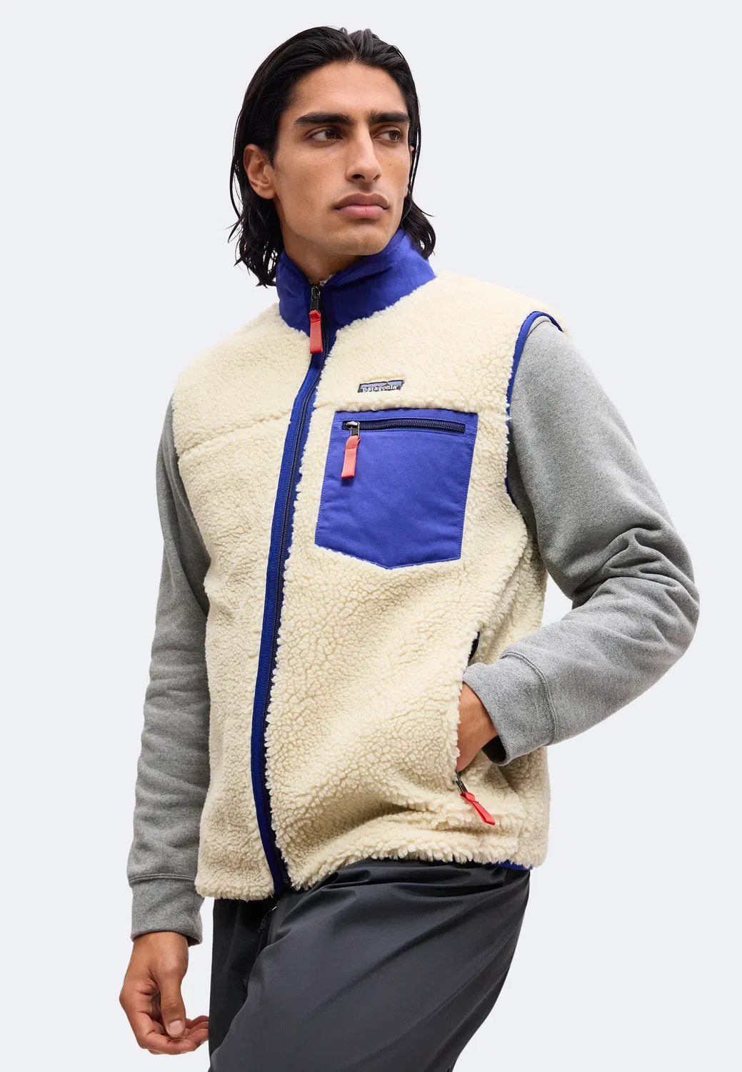 Классический жилет в стиле ретро-х Patagonia, Dark Natural/Cobalt Blue — фото 4