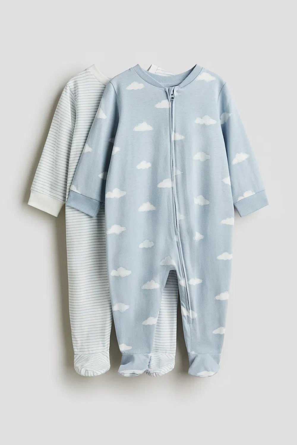 Комплект из двух пижам на молнии H&M, Hellblau/Wolken