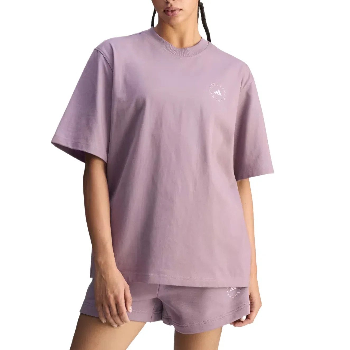 Женская футболка Stella McCartney Loose T-Shirt Asia Sizing 'Legacy Purple' adidas, Legacy Purple — фото 2