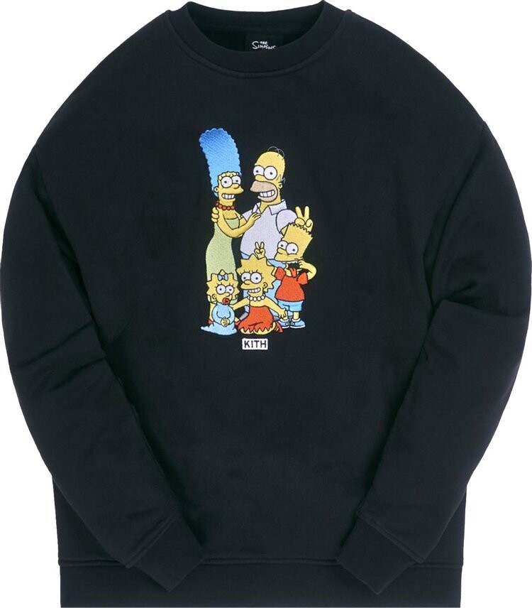 

Толстовка Kith For The Simpsons Portrait Crewneck 'Black', черный