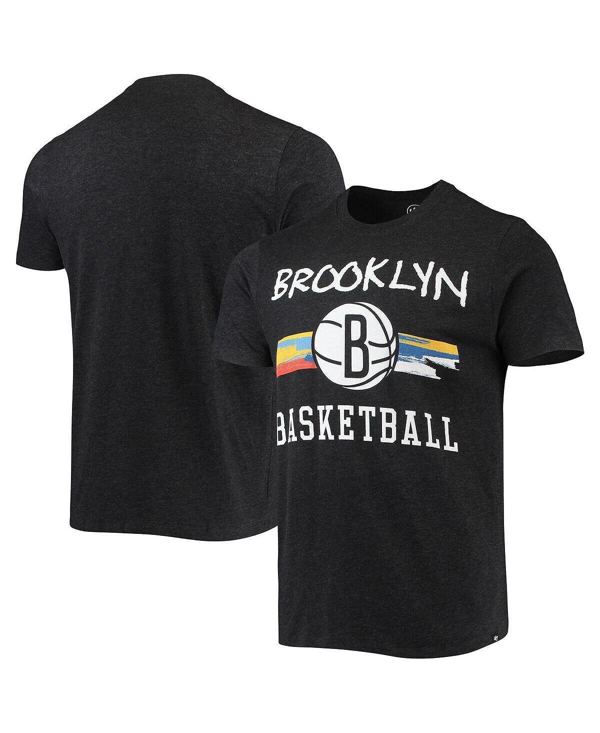 

Мужская черная футболка brooklyn nets city edition club '47 Brand, мульти