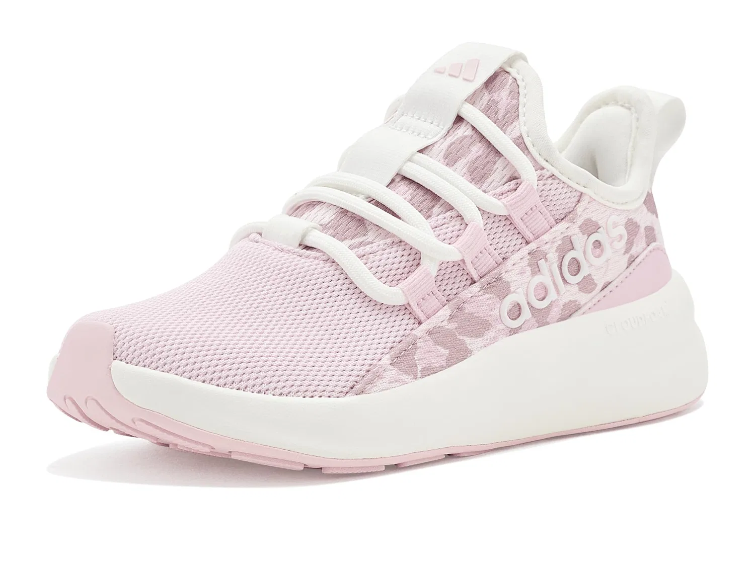 Кроссовки Lite Racer Adapt 8.0 (для маленьких и больших детей) Adidas Kids, White/Distilled Pink/Clear Pink