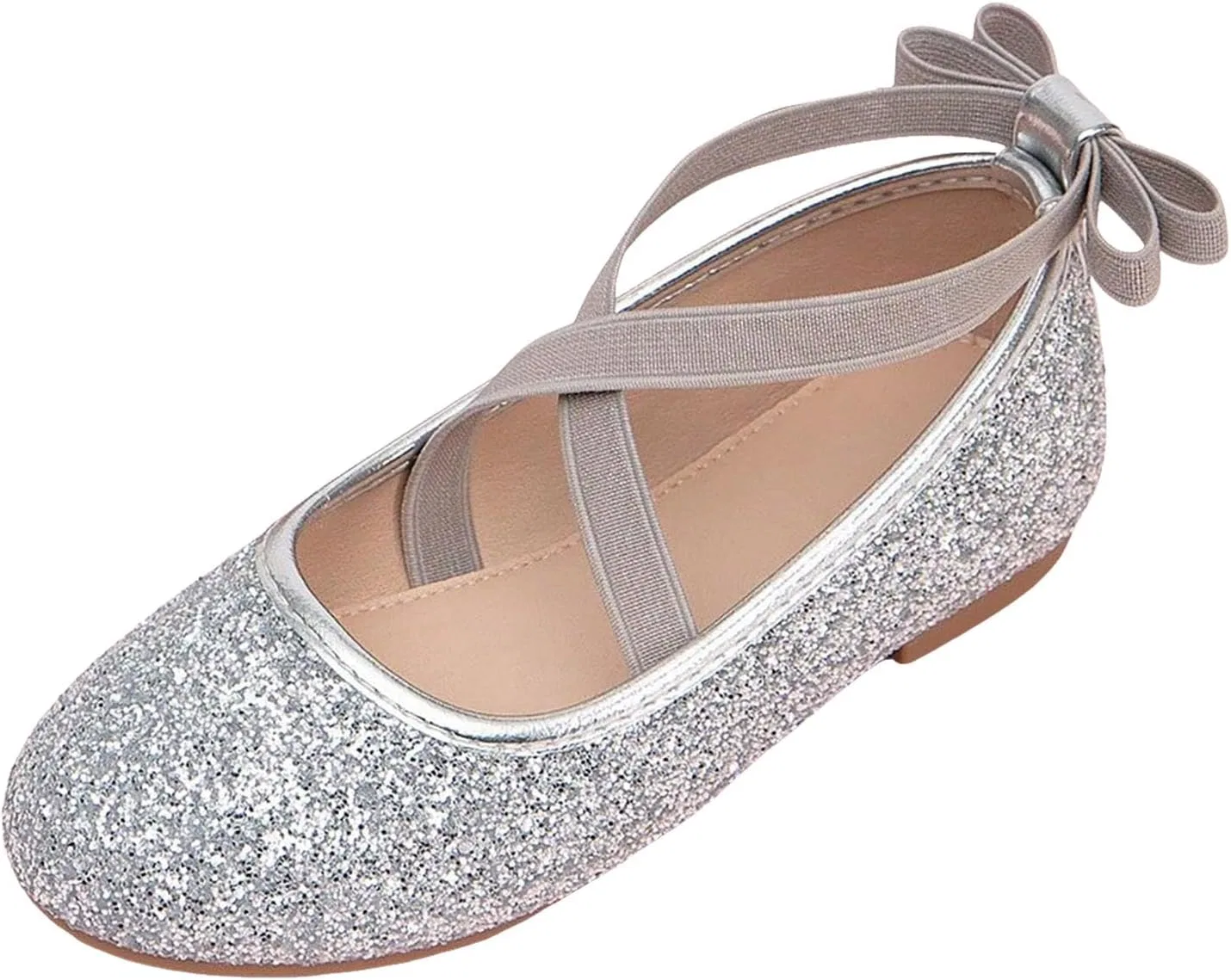 Детские балетки для девочек с ремешком на щиколотке Mary Jane Flats, Silver