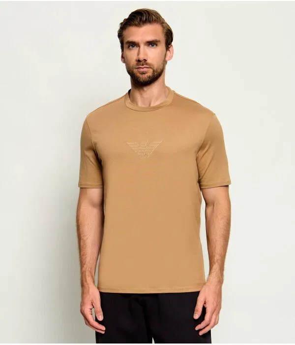 Мужская футболка хлопковая Emporio Armani, Cammello