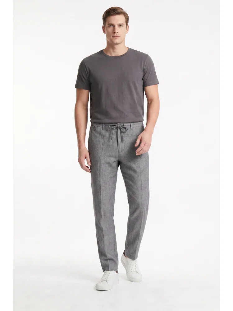 Чиносы из льняной смеси, Modern Fit BOSS, Silver — фото 2