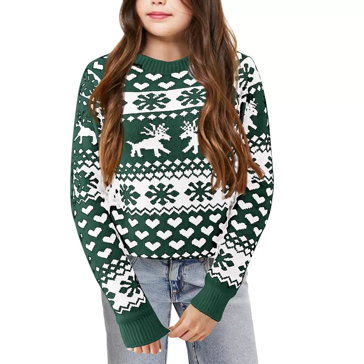 Детский свитер с принтом YesFashion, Green