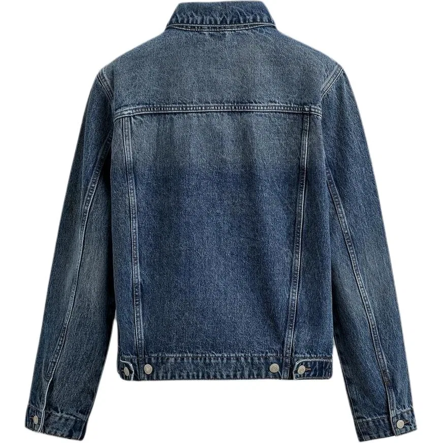 Мужская джинсовая куртка с отложным воротником Blue ZARA, Blue — фото 3