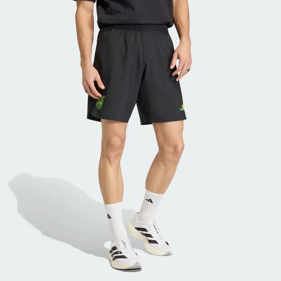 Спортивные шорты ADIDAS PERFORMANCE Regular Workout Pants 'Jamaika x Bob Marley' черного цвета — фото 4