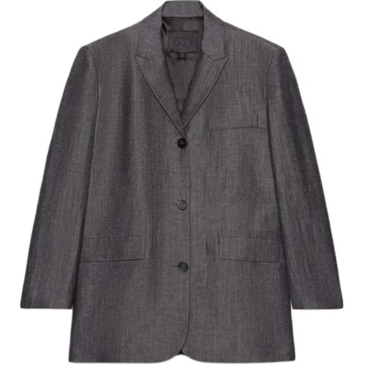 Деловой костюм с лацканами серый ZARA, Gray