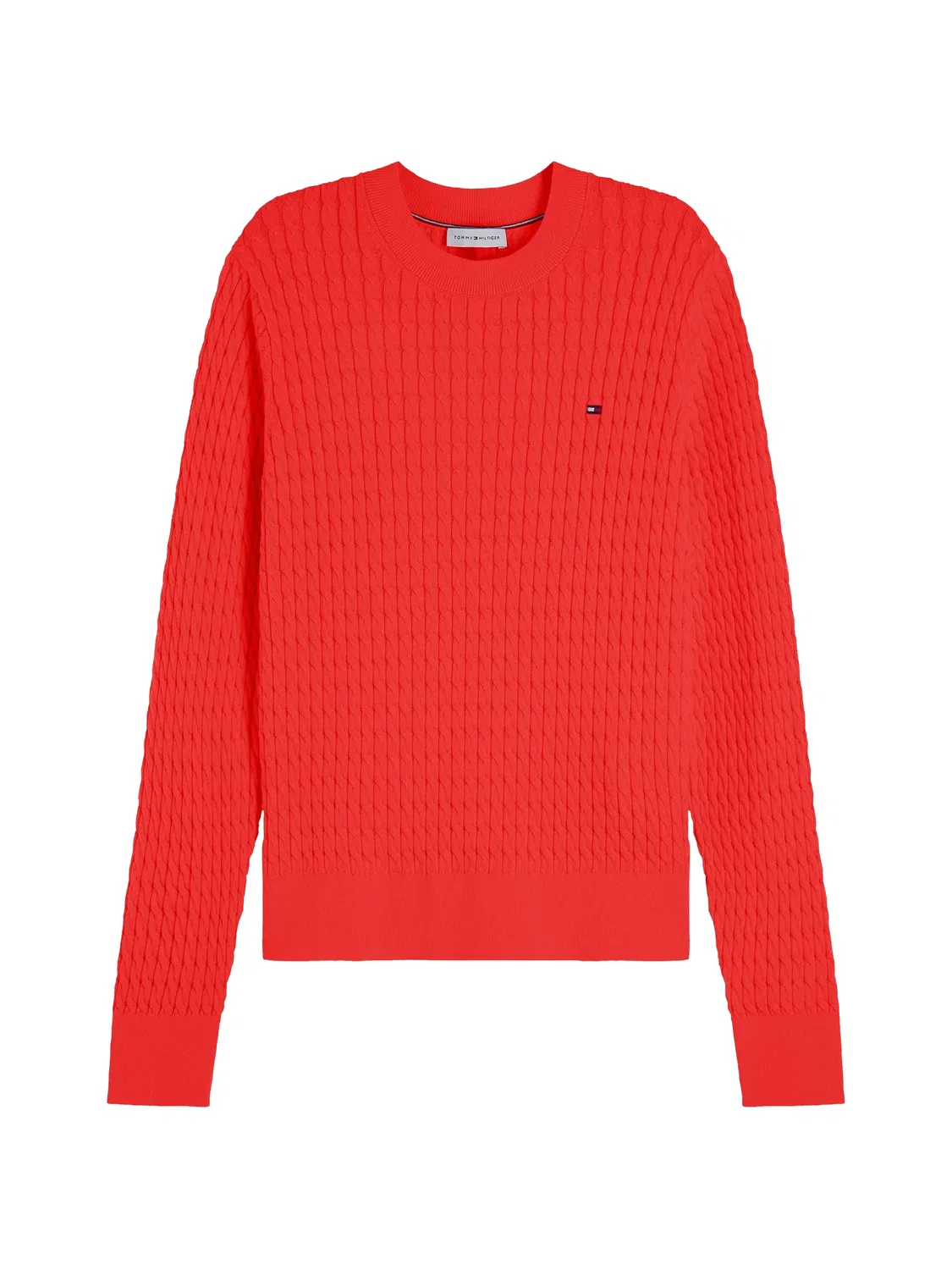 Свитер с косами красного цвета Tommy Hilfiger, красный