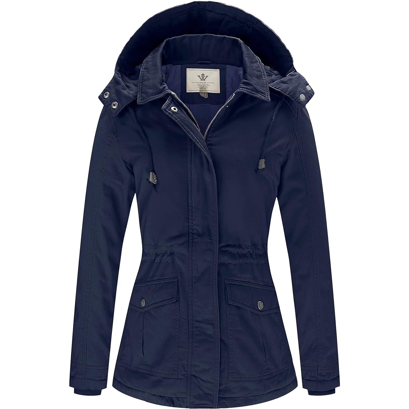 

Парка WenVen Winter Thicken Cotton Warm With Removable Hood, темно-синий