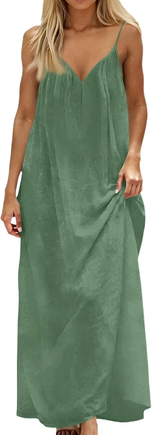 Женское пляжное платье макси с открытой спиной на тонких бретелях Mint Green