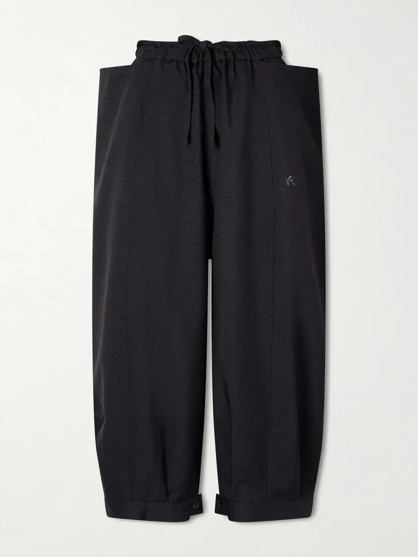 Укороченные широкие брюки из переработанного джерси С Y-3 adidas Originals, черный