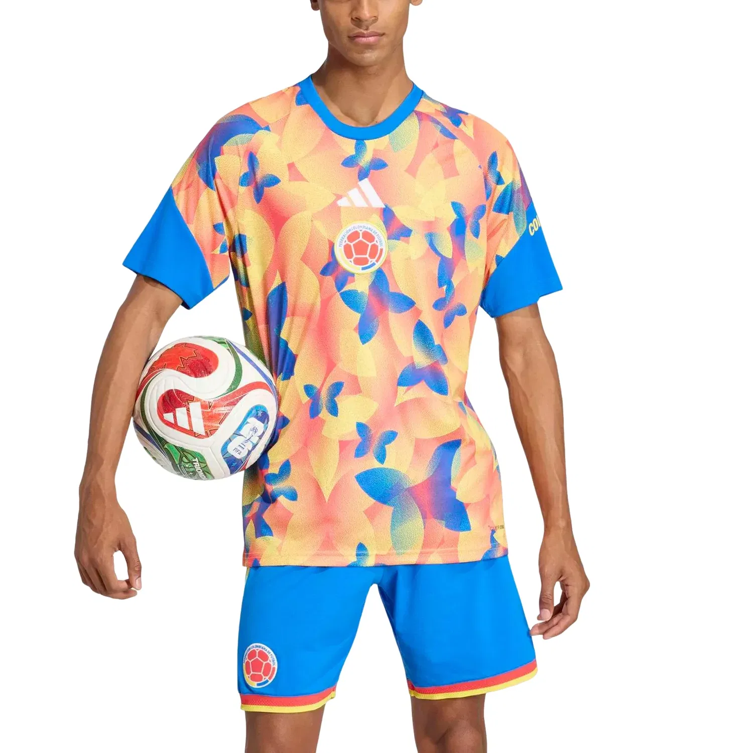 Мужская футболка Adidas Colombia 26 Home Pre Match Jersey, мультиколор — фото 3