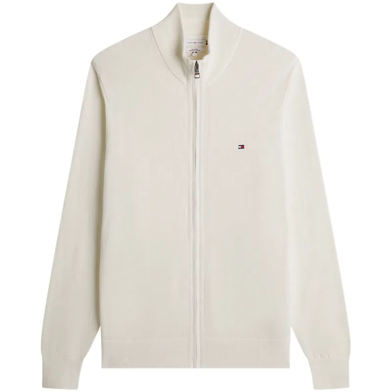 Мужской вязаный кардиган на молнии Tommy Hilfiger, Ecru Z00
